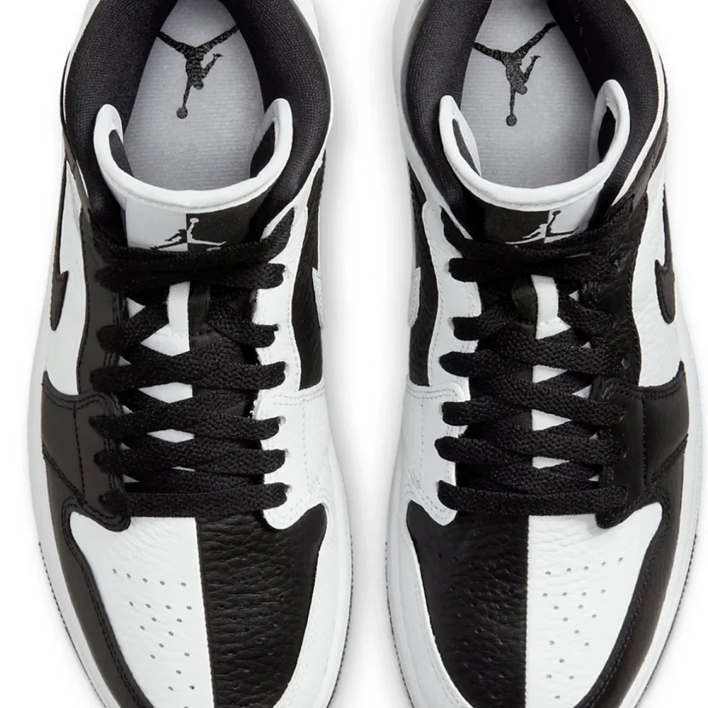 NIB Nike Women's Air Jordan 1 Mid SE Homage Split Black White Sz 9.5 - Picture 4 of 8